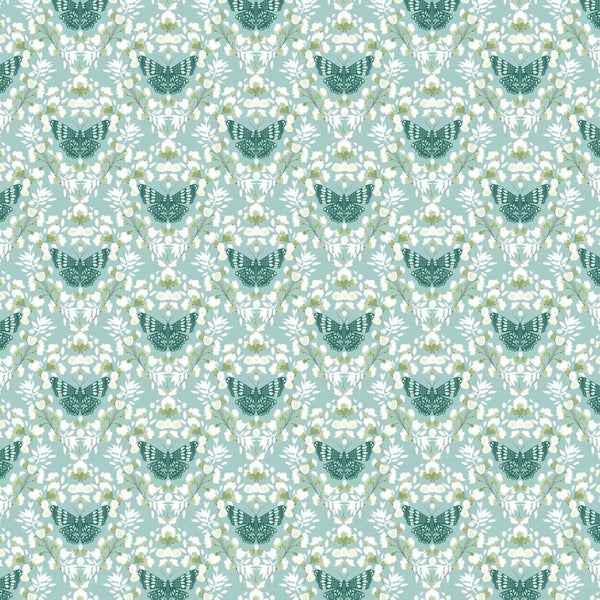 Serenity Blooms - Sacred Flight Blue - Cotton Fabric