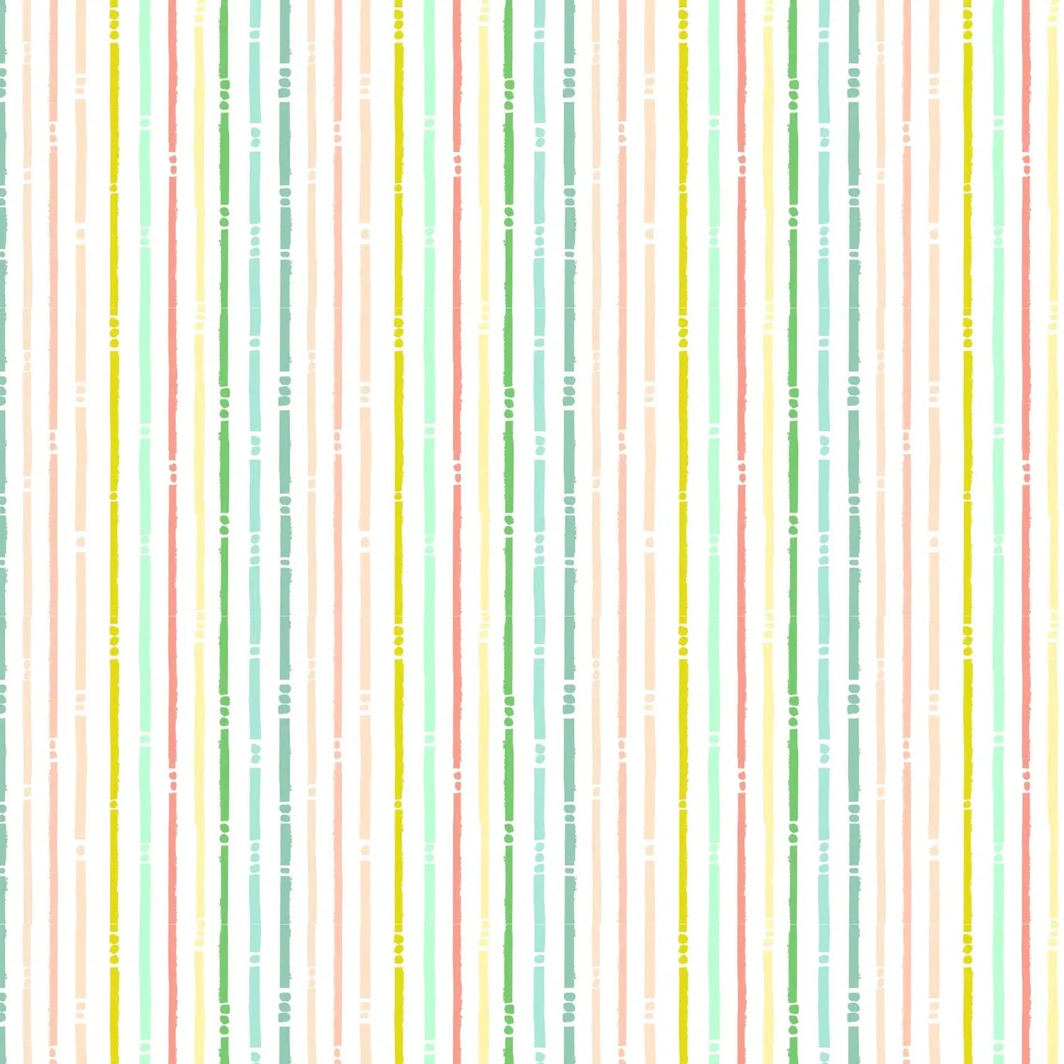 Serenity Blooms - Stripes Multi - Cotton Fabric