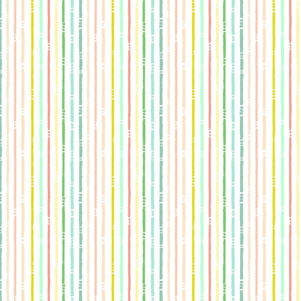 Serenity Blooms - Stripes Multi - Cotton Fabric