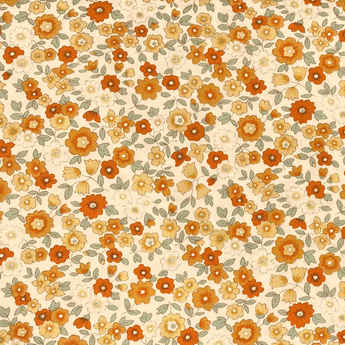 Sevenberry Petite Garden - Golden Summer Flowers - Cotton Fabric