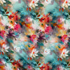 Silk Cotton Jacquard - Blue Flowers