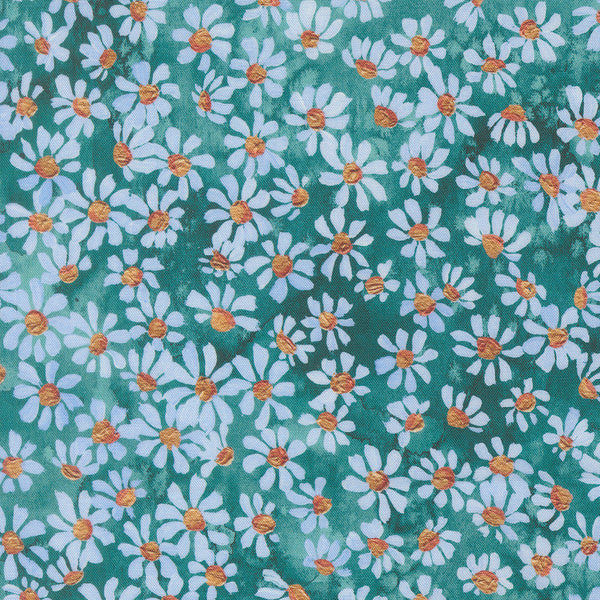Soulstice - Bitty Pretty Florals Turquoise - Cotton Fabric