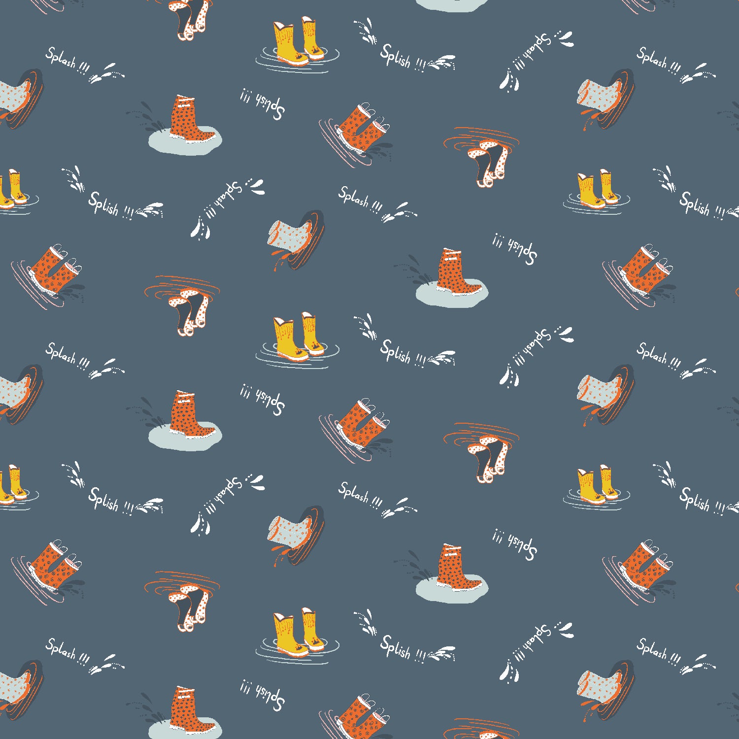 Splish Splash - Deep Sea Blue - Cotton Fabric