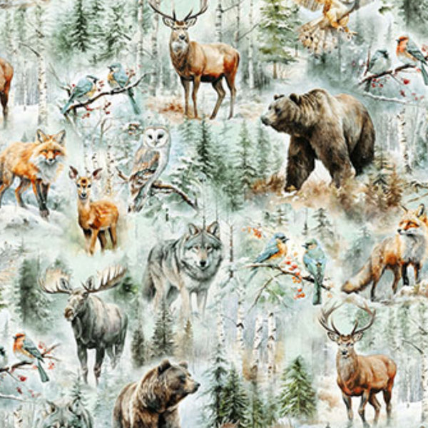 Stag and Stone - Hoffman Digital - Cotton Fabric