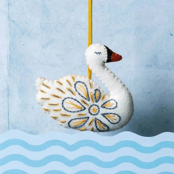 Swan A-Swimming Embroidery Felt Craft Kit