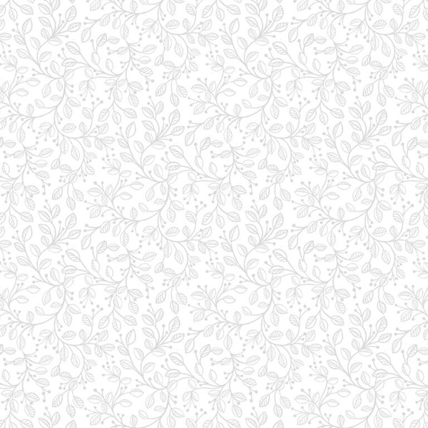 White floral pattern on a white background