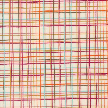 Things Above by Fancy That - Plaid Eggshell - Cotton Fabric