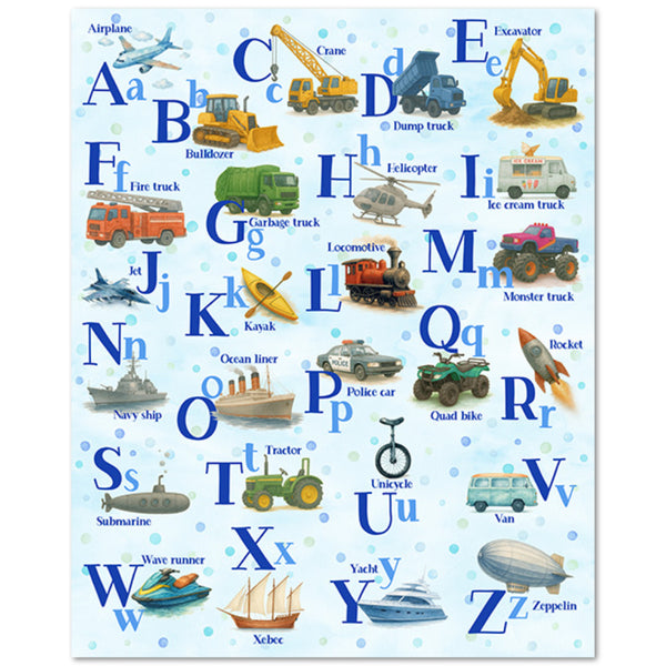 Things That Go from A to Z - Cotton Fabric Panel