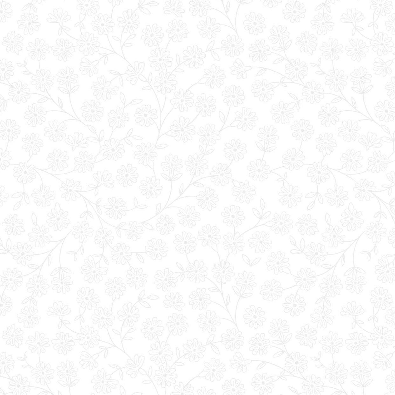 Tiny Tonals - Daisy Chain White on White - Cotton