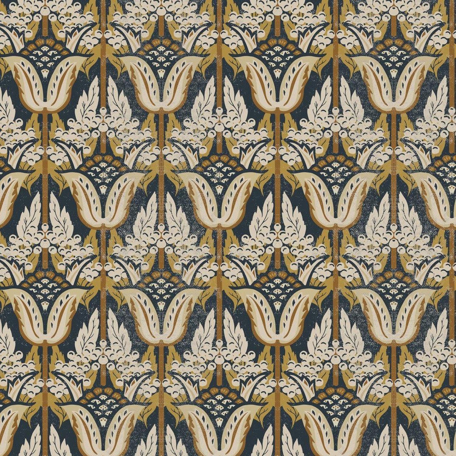 Wabi Bloom Charcoal Cotton Fabric