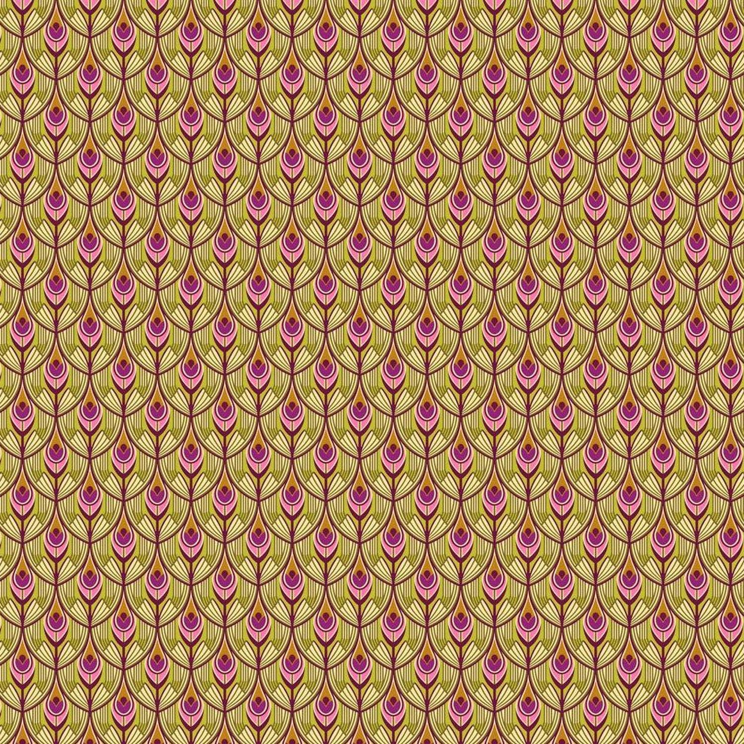 Wild Abandon Swagger Olive Cotton Fabric