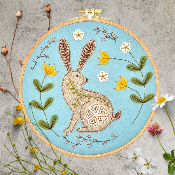Wild Hare Wool Appliqué Hoop Craft Kit