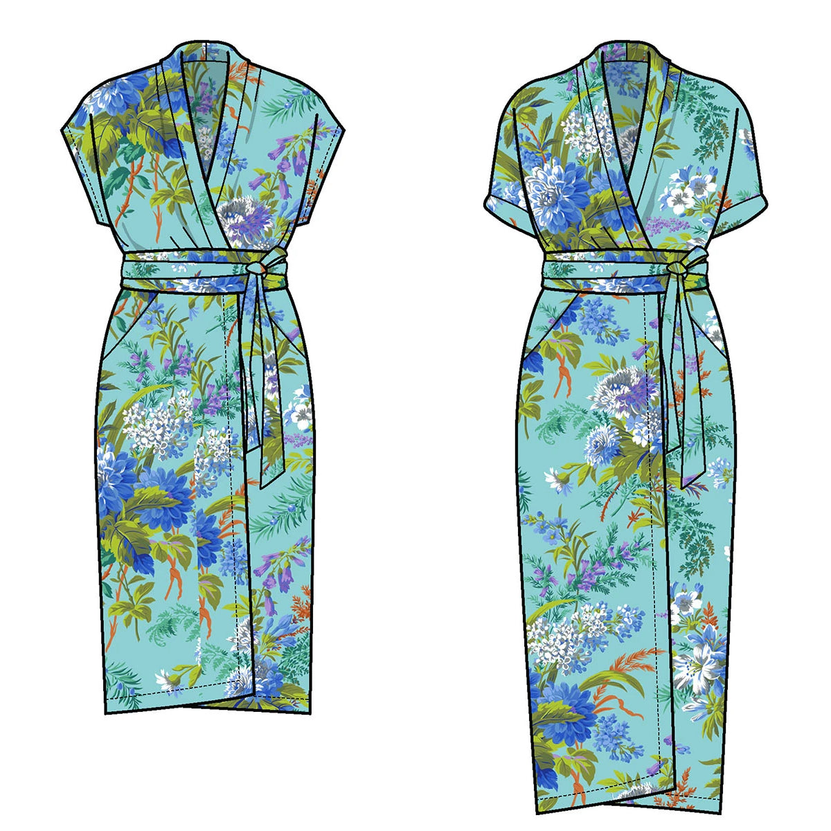 Kaffe Fassett Collective - Jardin Blue - Cotton Fabric