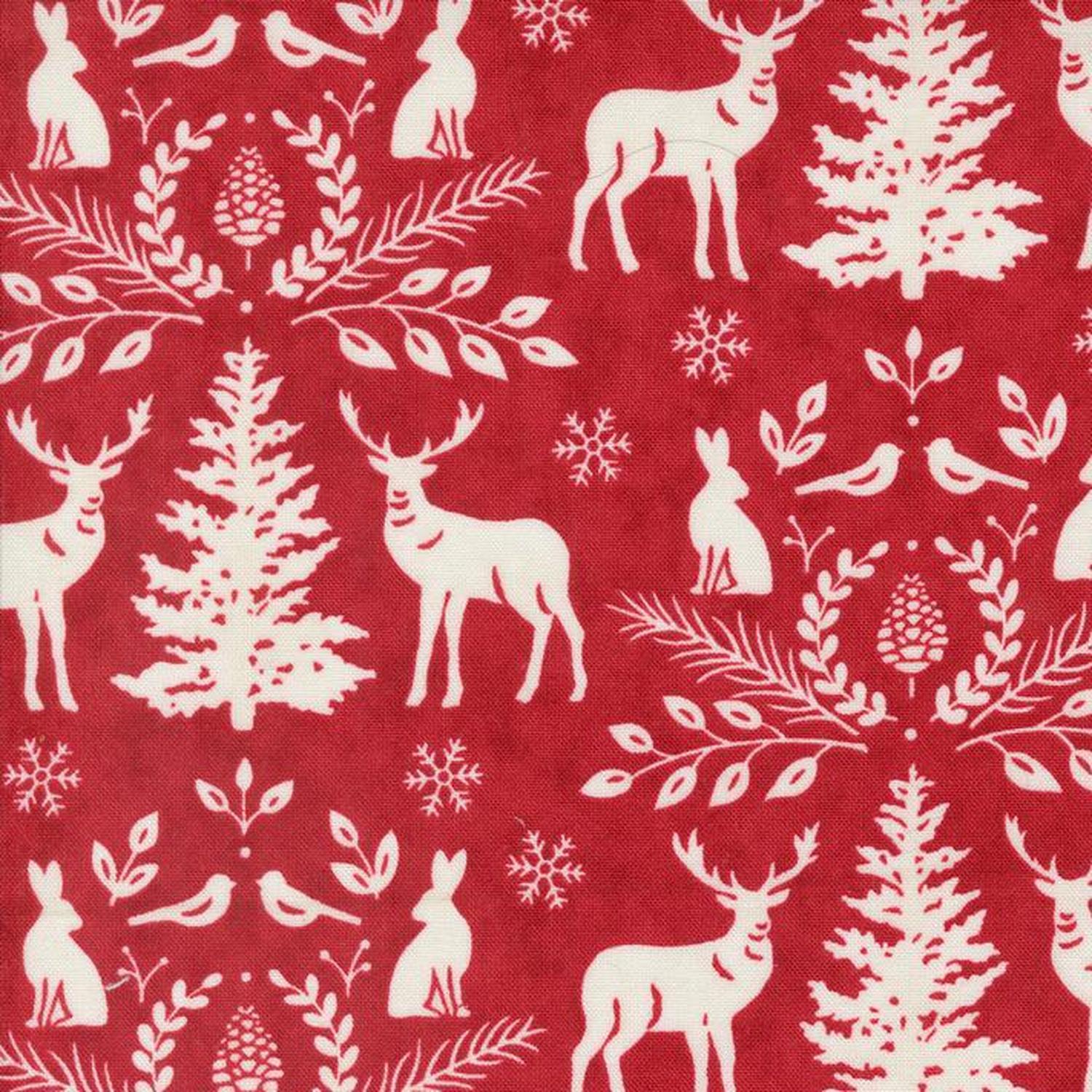 Woodland Winter - Cardinal Animals - Cotton Fabric