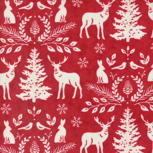 Woodland Winter - Cardinal Animals - Cotton Fabric