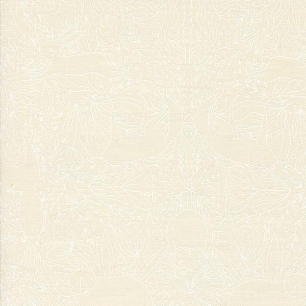 Woodland Wonder by Gingiber - Frolic Cloud White - Cotton Fabric