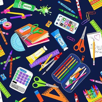 Remnant 1.1m - Back to School - School Supplies - Cotton