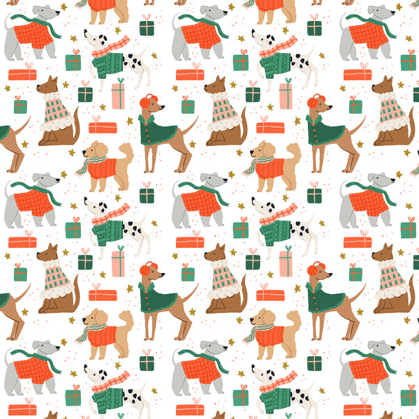 Merry Pawmas - Dapper Dogs - Cotton Fabric