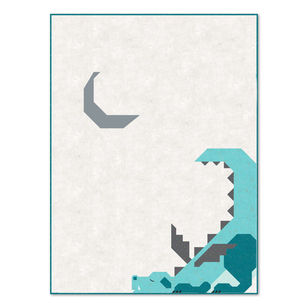 Twin with Moon / Teal Speckled Dragon