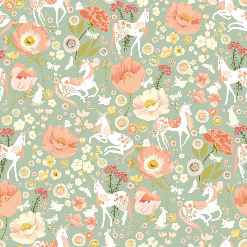 Unicorn Dreams - Dreamland Mint - Cotton Fabric