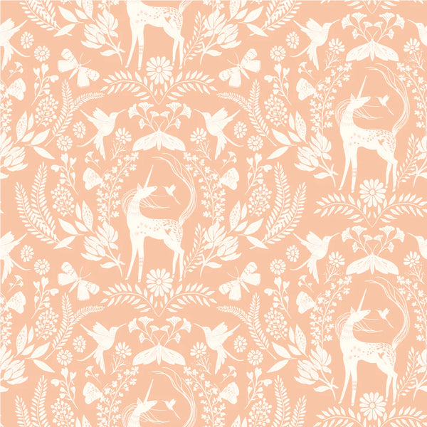 Unicorn Dreams - Enchanted Peach - Cotton Fabric