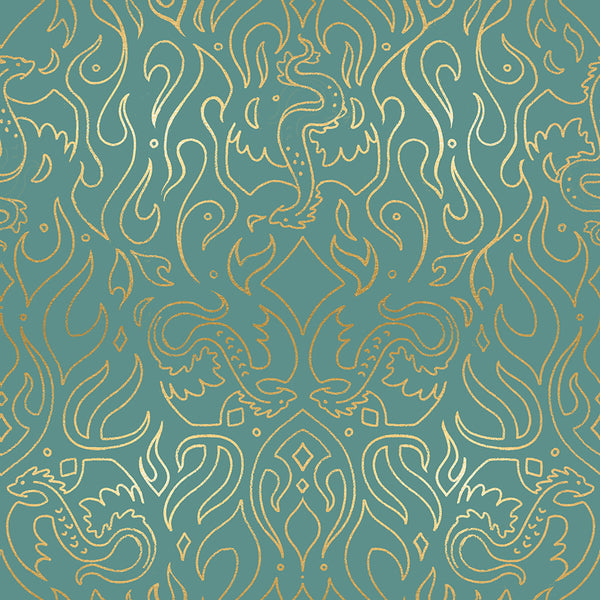 Fireglow by Ruby Star - Scribe Watercress - Cotton Fabric