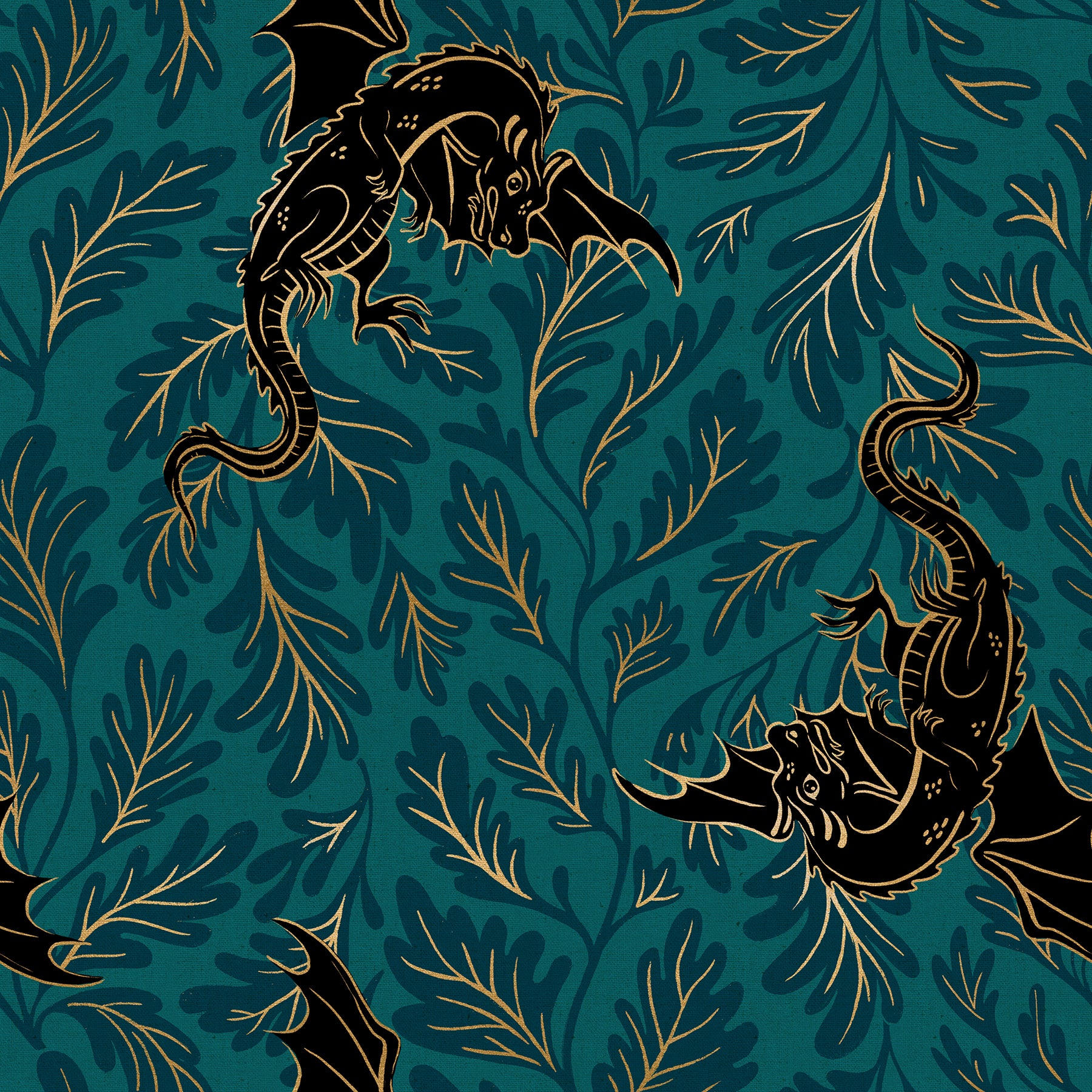 Fireglow by Ruby Star - Dragon Lair Galaxy - Cotton Canvas Fabric