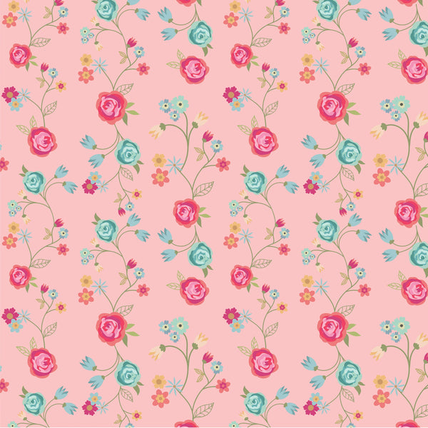 Calico Cowgirls by Poppie Cotton - Floral Vines Pink - Cotton Fabric