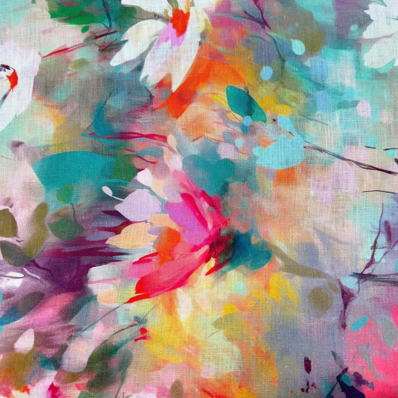 Linen - Colourful Flowers