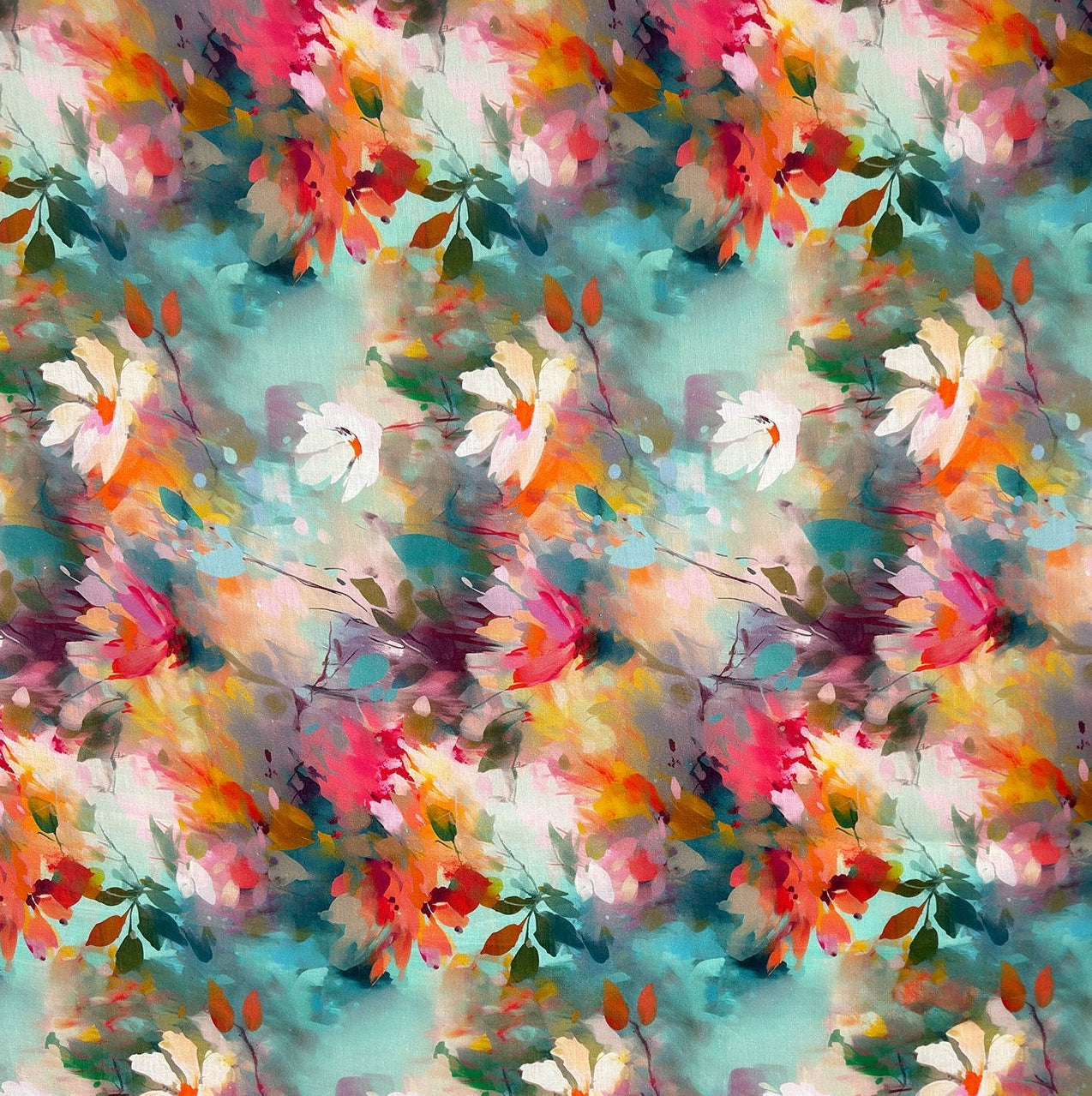 Linen - Colourful Flowers