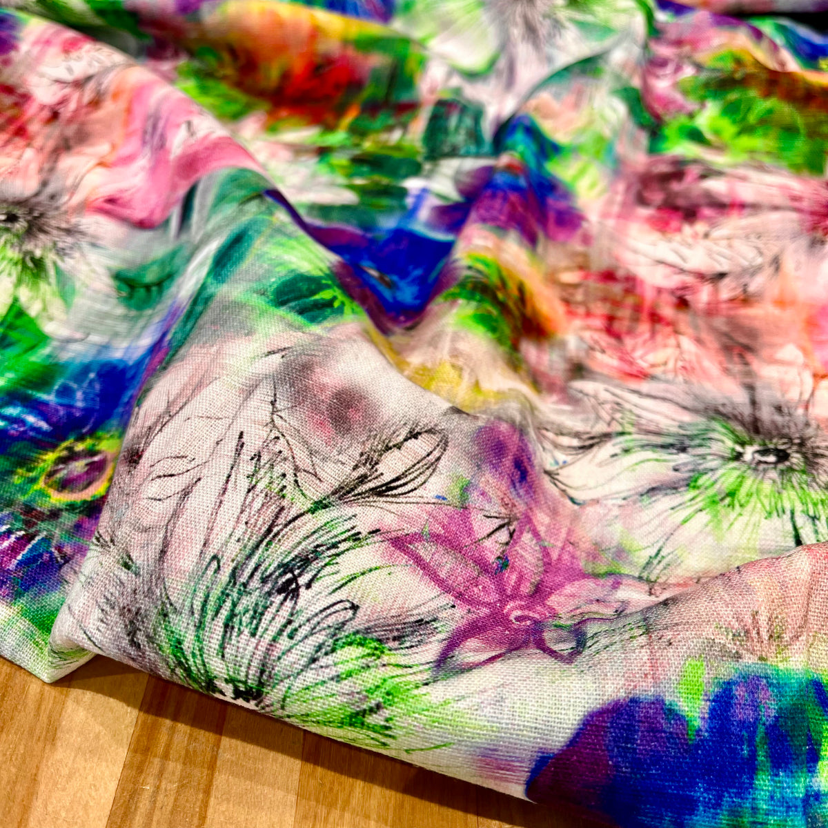 Linen Rayon - Garden Sketches