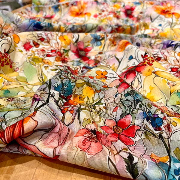 Linen Rayon - Watercolour Field