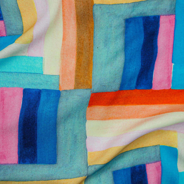 Digital Geometric Print - Rayon Fabric