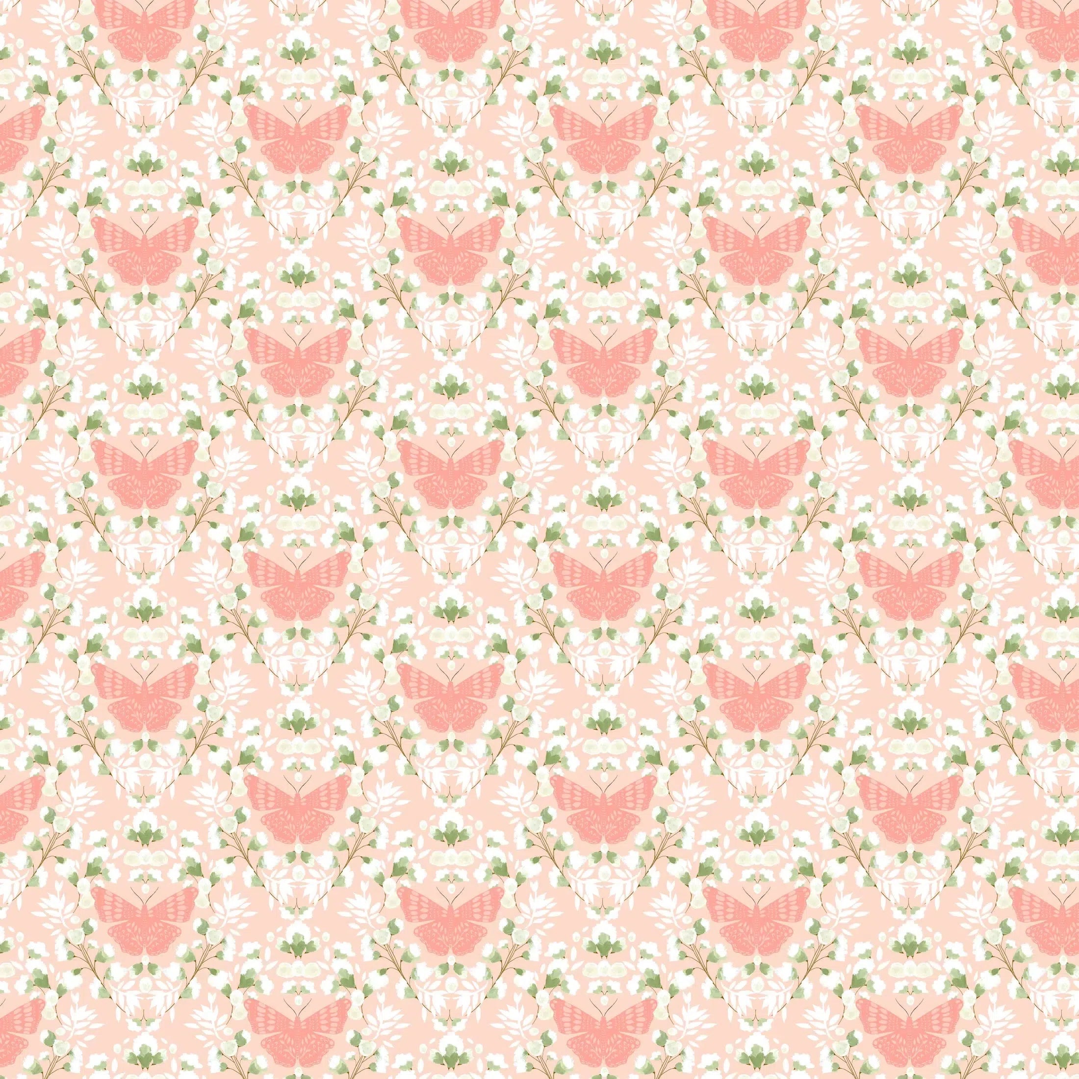 Serenity Blooms - Sacred Flight Peach - Cotton Fabric