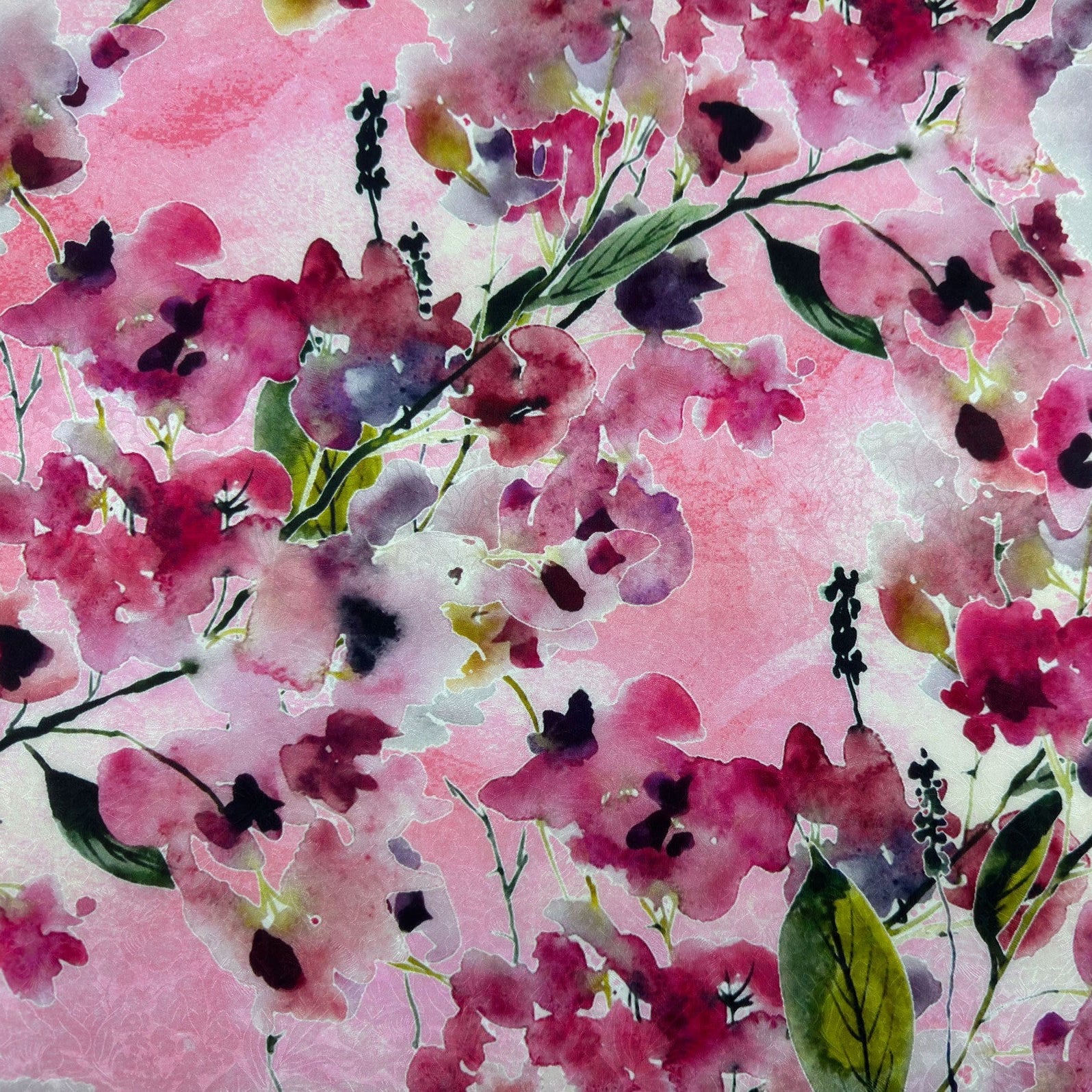 Silk Cotton Jacquard - Fuchsia