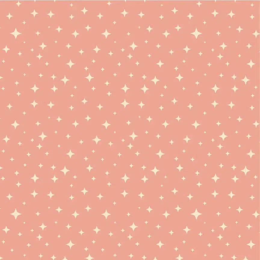 Moonbeam Dreams - Star Bright Coral - Cotton