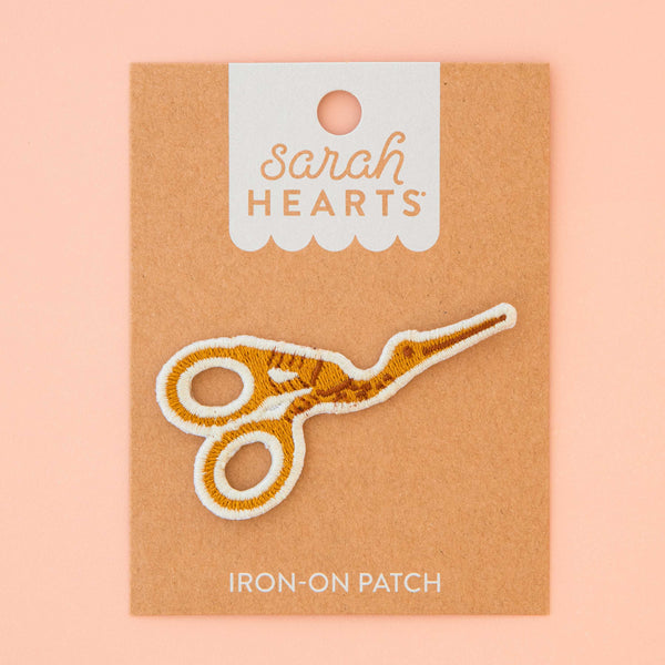Stork Scissors Iron-On Patch