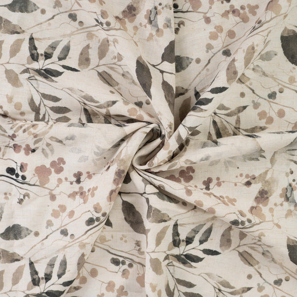 Linen Viscose - Sage Flowers