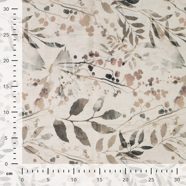 Linen Viscose - Sage Flowers