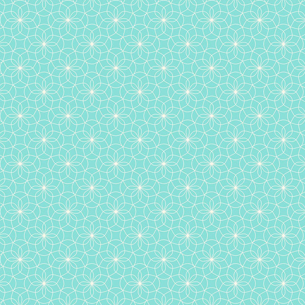 Prairie Meadow - Glimmer Glade Turquoise- Cotton