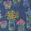 Wild Blossoms - Canning Jars Navy - Cotton