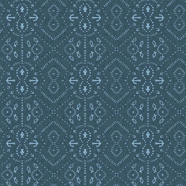 Remnant 1.5m - Calm Waters - Anchors Blue - Cotton