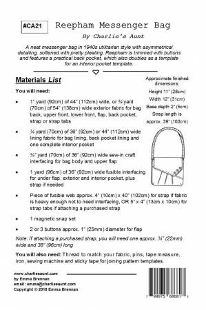 Reepham Messenger Bag Pattern