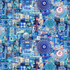 Colour Collage - Blue - Cotton