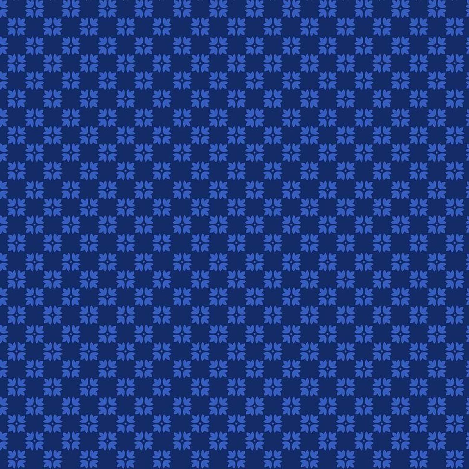 Hampton Court - Petals Navy - Cotton