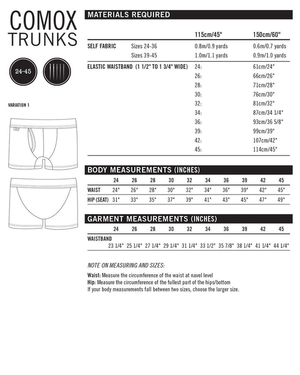 Comox Trunks Pattern