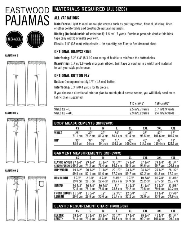 Eastwood Pyjamas Pattern