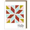 Barn Quilt Hello - Greeting Card
