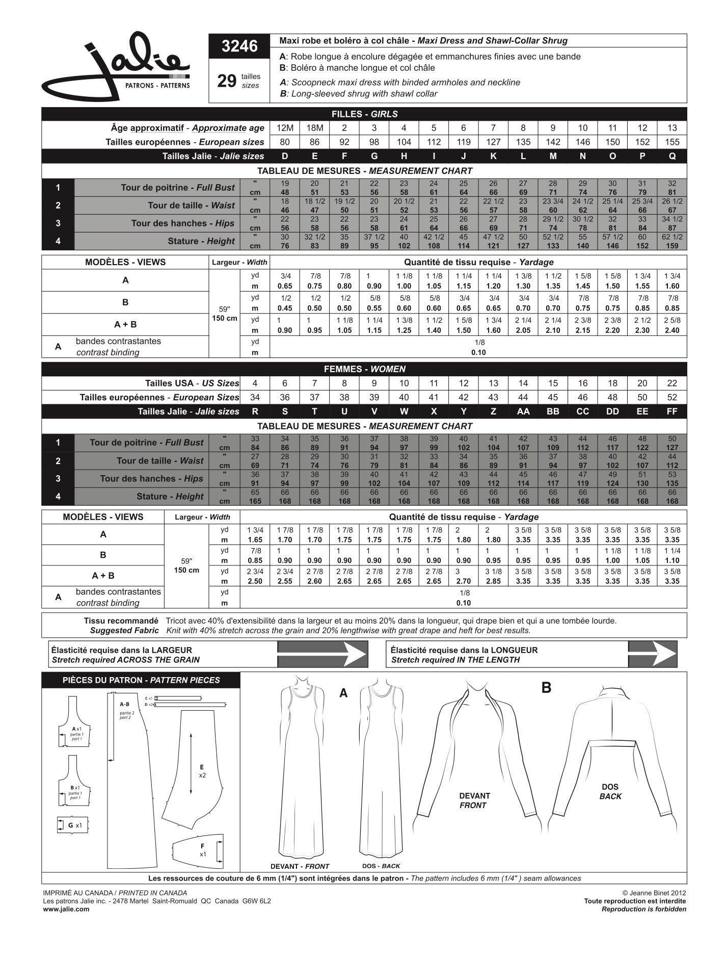 Maxi Dress and Shrug Pattern